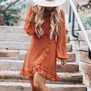 Polka dot wrap dress